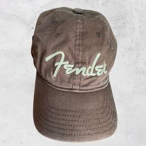Fender Guitars Logo Cap Brown Cotton Adjustable Strap OSFA